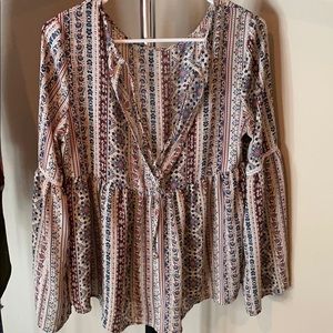 Bell sleeve dress shirt